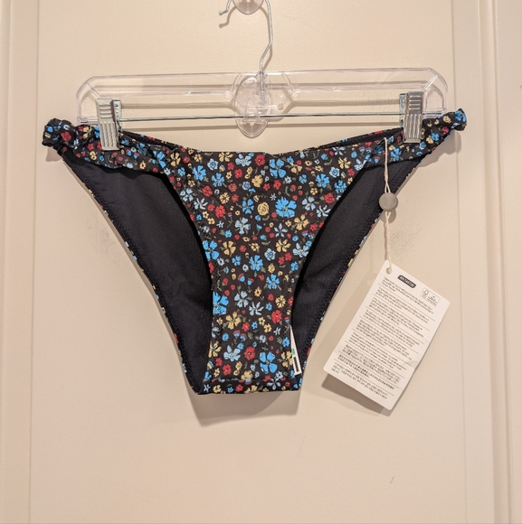 Ganni Other - Ganni Swim Bikini Bottoms - Floral Black and Blue  Size 10/12